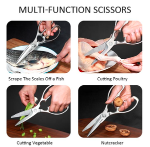 Logo personnalisé chinois utilitaire cisaillement en acier inoxydable forgé canard poisson ciseaux de cuisine robustes de haute qualité par ANAAIF - Product Image 6