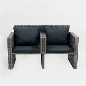 Artex Dong Thap Lit de soleil d'extérieur avec coussin et parapluie en rotin gris tissé à la main sur cadre en acier - Product Image 5