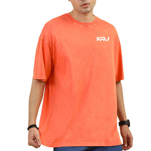 เสื้อยืดผู้ชายผ้าฝ้ายถักคุณภาพพรีเมียม ล้างสีแบบแอซิด ใส่สบาย ระบายอากาศดี เป็นมิตรกับสิ่งแวดล้อม แห้งเร็ว แฟชั่นสตรีท - Product Image 1