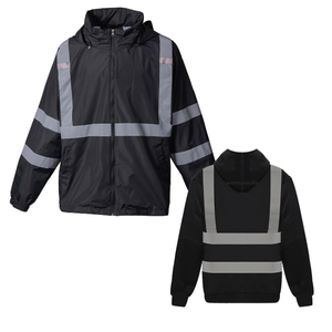 เสื้อแจ็คเก็ตสะท้อนแสงกันลมกันน้ำมาตรฐาน ANSI Class 2 พร้อมไฟ LED  ผ้าโพลีเอสเตอร์ แขนยาว สำหรับงานอุตสาหกรรม - Product Image 1