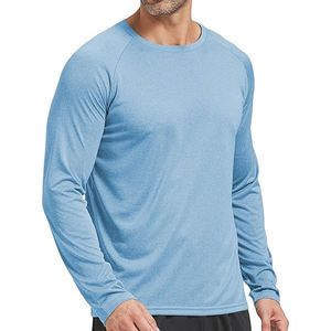 Camiseta de manga larga suave y elegante estilo clásico comodidad logotipo personalizado estampado hombres camiseta de secado rápido 100% algodón Camisetas cuello redondo de hombre - Product Image 2