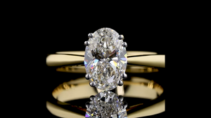 แหวนเพชรทรงรีเพาะเลี้ยงในห้องปฏิบัติการพร้อมการฝังแบบสองขา |   แหวนเพชรทองคำแท้สไตล์มินิมอลสำหรับของขวัญหมั้นและวันครบรอบ - Product Image 4