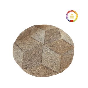 Napperon décoratif rond en jonc de mer tissé à la main Tapis naturel rustique Tapis de table durable écologique pour salle à manger, cuisine et hôtel - Product Image 1