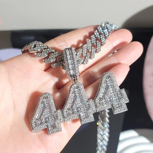 Pendentif pour homme certifié IGI bijoux fins personnalisés pendentifs et breloques en diamant plaqué or jaune 14 carats or blanc cultivé en laboratoire - Product Image 4