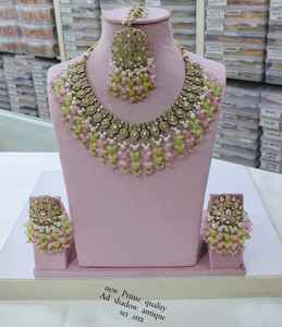 Conjunto de Collar y Pendientes de Cristal de Circonita Cúbica Étnica Chapada en Oro Antiguo para Boda y Fiesta para Mujer - Product Image 4