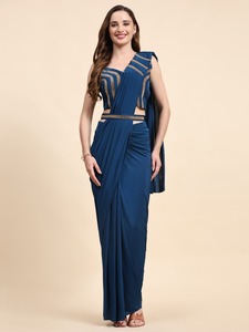 Sari de fiesta sexy para mujer con estilo de alta calidad con trabajo de encaje pesado cantidad al por mayor saris a la venta a los mejores precios - Product Image 6