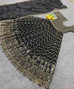 Designer Lahenga Choli Sharara Blouse Heavy Exclusive Indian Women India Pakistan Traditional Wear Ethnic Garment Clothing Alphanumero - Product Image 5