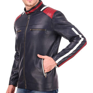 Veste en cuir véritable pour hommes de haute qualité conçue sur mesure couleur unie à capuche hiver Street-Wear Stand laine XL taille légère - Product Image 4