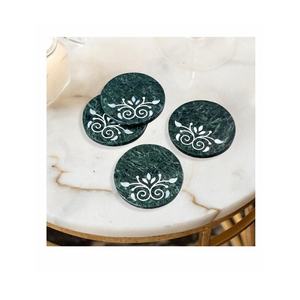 Dessous de verre moderne en forme de fleur, feuille, nacre, lot de 6 avec support pour thé, café et boisson, protection contre la chaleur, vaisselle froide - Product Image 4