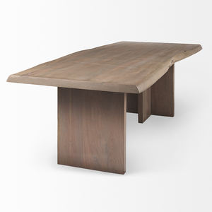 Very Durable Hot Pot Premium Solid Acacia <b>Wooden</b> Natural Live Edges Thick Irregular Shape <b>Top</b> Modern Legs Kitchen Dining <b>Table</b> - Product Image 2