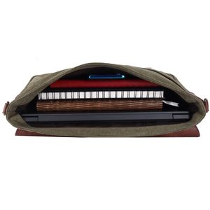 Bolsa para ordenador portátil de calidad superior de 11*15 pulgadas hecha a mano 100% cuero genuino lona duradera + cuero de cabra Word Craft Impex - Product Image 3