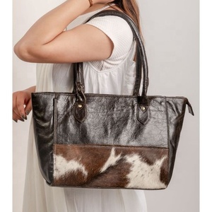 <b>Large</b> Brown Cowhide Tote Handbag Genuine Leather Portable Shopping <b>Purse</b> for Women for Summer and Winter - Product Image 2