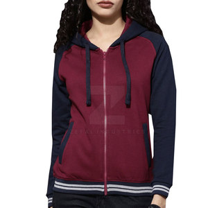 Pakistán fabricado de alta calidad transpirable invierno Casual Mujer con capucha cremallera sudaderas con capucha 100% algodón - Product Image 1