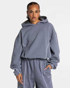 Ensemble sweat-shirt à capuche et pantalon de survêtement de style baggy avec logo personnalisé survêtement deux pièces Streetwear surdimensionnés pour femmes - Product Image 3