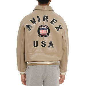 Vestes en cuir pour hommes, coupe ajustée, nouveau modèle, logo et design personnalisables, vestes en cuir Avirex, meilleur matériau, prix bas - Product Image 4