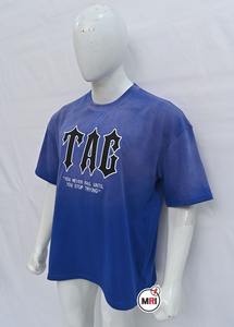 Bordado de apliques personalizado de alta calidad 100% algodón moda callejera bordado de letras de gran tamaño camisetas Vintage para hombres - Product Image 3