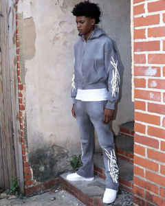 ชุดจ็อกเกอร์สตรีทแวร์ผู้ชายสุดฮิตปี 2026 แบบสั่งทำพิเศษ ตกแต่งด้วยงานปะติดปะต่อ ลายปัก พิมพ์ลาย ผ้าฝ้าย 100% ระบายอากาศได้ดี - Product Image 4