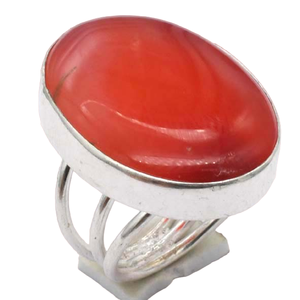 Women's <b>Silver</b> Plated Red Carnelian Gemstone Handmade Designer Oval Cut <b>Ring</b> US Size 6-9 Bezel Setting Mix Gemstone <b>Ring</b> for <b>Men</b> - Product Image 2