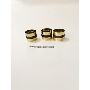 Anneau de serviette en laiton doré au design frais avec finition MOP pour mariage, fête, dîner, décoration de table de Noël, anneau de serviette en métal - Product Image 6