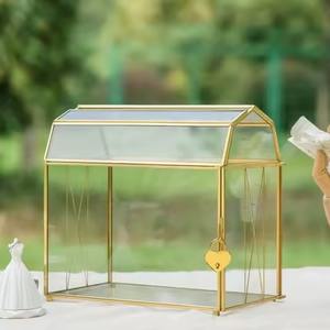 กล่องเก็บเครื่องประดับแก้วโลหะสีทองอุปกรณ์จัดระเบียบเครื่องประดับกรอบทองเหลืองสีทองพร้อมกล่องดีไซน์เนอร์ - Product Image 1