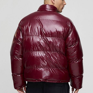 Chaqueta acolchada de talla grande de Material de poliéster brillante a la moda, chaqueta de invierno acolchada de algodón con logotipo impreso personalizado - Product Image 5