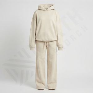 Survêtement pour femmes en coton 100% de haute qualité, léger, à épaules tombantes, de la meilleure qualité, deux pièces - Product Image 1