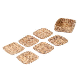 Eco friendly water hyacinth <b>coasters</b> for drinks hand woven <b>coaster</b> dining <b>table</b> accessories - Product Image 1