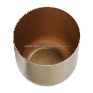 Juego de 2 macetas de interior chapadas en oro puro modernas de calidad superior de la mejor venta - Product Image 4