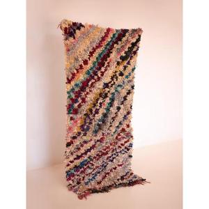 Tapis Boucherouite marocain authentique fait main, style bohème chic, coloré, vintage, artisanat Atlas, décoration. - Product Image 1