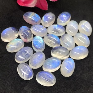 Mehrajudin Gems, Piedra de Nacimiento de Junio, Cabujón de Piedra Lunar Arcoíris Natural de 6x8 mm, AA, Fuego Azul Intenso, Blanco Ovalado, 2-3 Quilates, Certificado por Terceros - Product Image 4