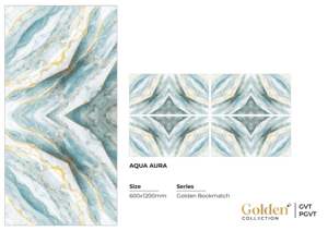 Carreaux de porcelaine vitrifiée brillants adhésifs Golden Victory 600x1200mm Aspect marbre Accents résistants à l'usure Antibactériens Intérieur - Product Image 2