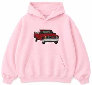เสื้อฮู้ดดี้ผ้าฟลีซปักลายโลโก้ GMC สีแดงวินเทจ ขนาดใหญ่พิเศษ สำหรับทุกเพศทุกวัย ไซส์ XL - Product Image 1