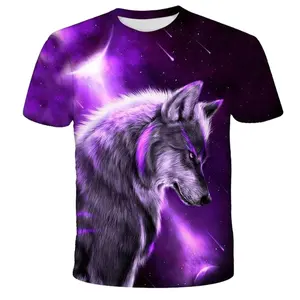 연인 늑대 티셔츠 남성용 티셔츠 남성용 탑 티 반소매 3d 인쇄 티셔츠 브랜드 패션