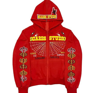 VIKY INDUSTRIES-Sweat à capuche zippé visage intégral pour hommes, nouveau service OEM vierge, surdimensionné, en coton, avec logo personnalisé - Product Image 1