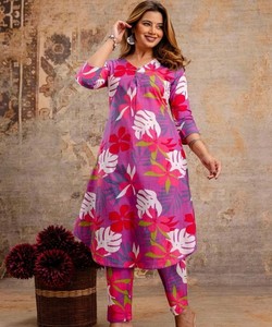 ชุดเสื้อผ้าพิมพ์ลายดิจิทัลผ้าเรยอนเสื้อผ้าใส่ประจำวัน - Product Image 1