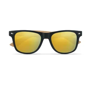 Occhiali da Sole in Bambù Sostenibile California Touch con Lenti a Specchio Promozionali - Product Image 1