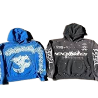 Streetwear personnalisé Sweats à capuche délavés à l'acide Vintage Sun Faded Dtg Print Heavyweight Hoodie Set Tracksuits pour hommes