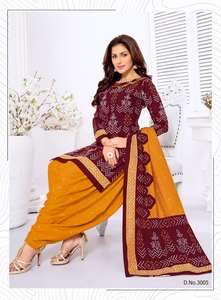 Elegante Traje Patiala de Algodón con Diseño Tradicional Punjabi Estampado Digital para Mujer - Product Image 3