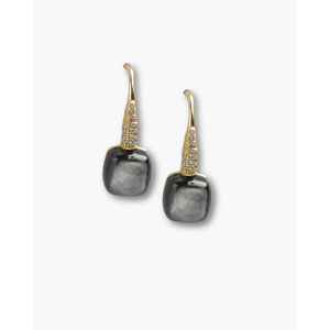 Boucles d'oreilles pendantes plaquées or 18 carats, forme coussin, style simple et élégant - Product Image 4