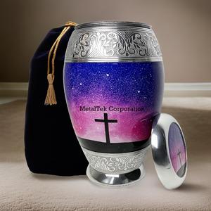 Holy Cross Luxury Cremation Urn Keepsake Customised Print Wholesale Factory Price Funeral Ashes Adult Burial Decorative Jars - Product Image 4
