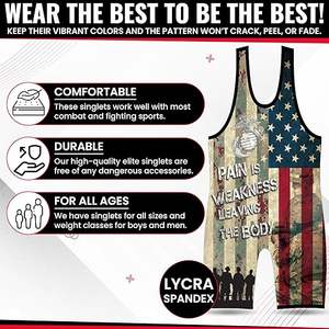 Camiseta de lucha libre profesional personalizada de alta calidad Spandex/poliéster para hombres con sublimación personalizable Color y diseño - Product Image 3