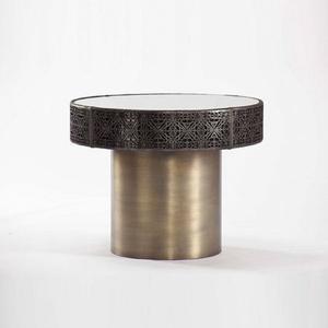 Table d'appoint ronde en métal au design durable, table basse de qualité antique, taille personnalisée, en aluminium et laiton - Product Image 5