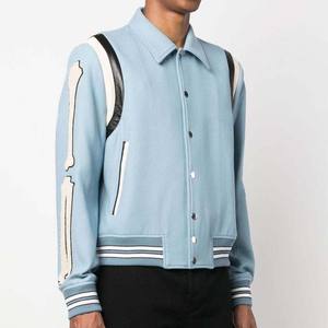 เสื้อแจ็คเก็ตเบสบอลมีกระดุมสำหรับผู้ชายเสื้อผ้าสำหรับผู้ชายเสื้อแจ็กเก็ตเบสบอลวิทยาลัยดีไซน์ตามสั่ง - Product Image 3