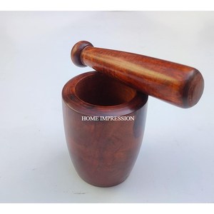 Vente chaude ustensiles de cuisine de table mortier et pilon meilleure qualité mortier et pilon en bois disponibles à différentes formes et tailles - Product Image 3