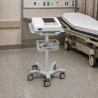 Chariot médical à 5 roues haute stabilité, support durable en aluminium pour moniteur EKG
