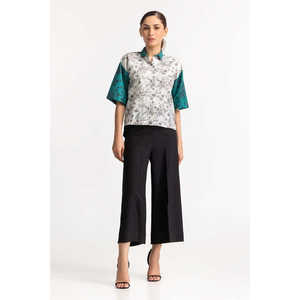 Chemisier en Soie Blanche WM-CS-SS24-009 Col Montant Brodé Style Rétro Long en Lin Tricoté Popeline Organza Taille XL pour l'Automne - Product Image 4