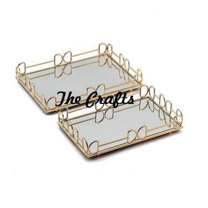 Bandeja de tocador de perfume de metal y vidrio a granel con forma cuadrada Bandeja de tocador de almacenamiento decorativa de Calidad exclusiva - Product Image 5