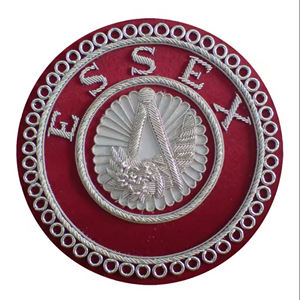 Venta al por mayor de alambre de lingotes de bajo precio de tendencia superior bordado a mano Masonic Regalia insignias parches para la venta - Product Image 3