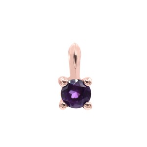 Pendentif Améthyste de forme ronde en argent sterling avec placage or rose et rhodium pour les occasions de cadeaux - Product Image 1