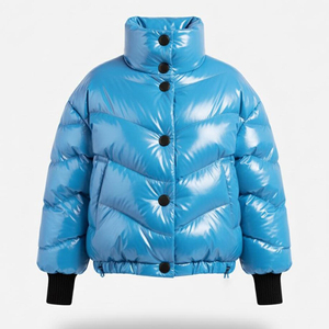 Best Selling <b>Women</b> Quilted Dyed Puffer Jacket Waterproof <b>Winter</b> Bubble Hooded Detachable Sleeves - Product Image 1